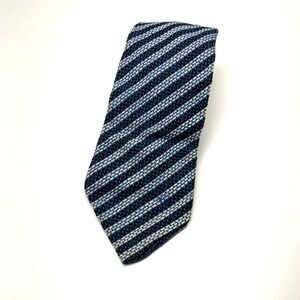 Vintage Towncraft Tie Penny’s Blue White Stripes Cotton Men's